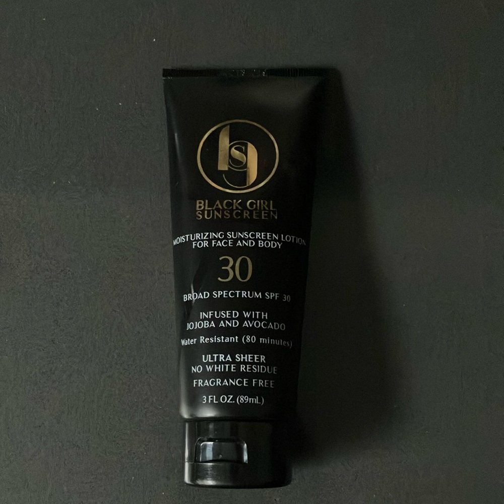 Black Girl Sunscreen SPF 30. Exp. September 2026.